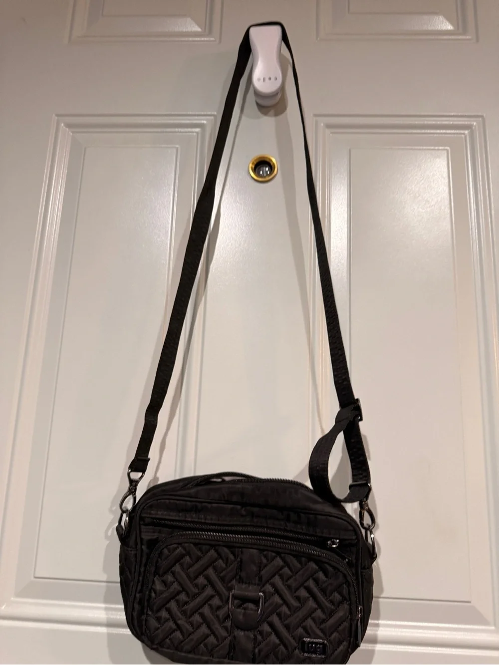 Lug Carousel Crossbody Bag Black Quilted Convertible Travel Organizer Purse